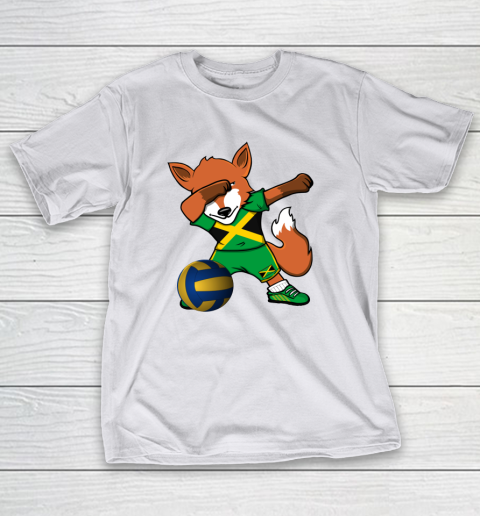 Dabbing Fox Jamaica Volleyball Fans Jersey Jamaican T-Shirt 12