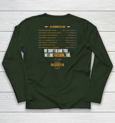 Escape To Florida Shirt Ron DeSantis (Print on front and back) Long Sleeve T-Shirt 24