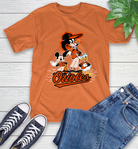 MLB Baltimore Orioles Mickey Mouse Donald Duck Goofy Baseball T Shirt T-Shirt 4