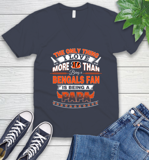 NFL The Only Thing I Love More Than Being A Cincinnati Bengals Fan Is Being A Papa Football V-Neck T-Shirt 8