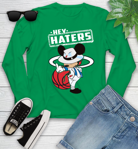 NBA Hey Haters Mickey Basketball Sports Miami Heat Youth Long Sleeve 7