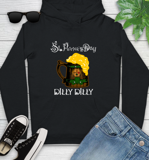 NFL Pittsburgh Steelers St Patrick's Day Dilly Dilly Beer Football Sports Youth Hoodie