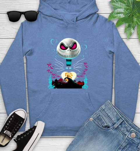 MLB San Francisco Giants Jack Skellington Sally The Nightmare Before Christmas Baseball Youth Hoodie 13