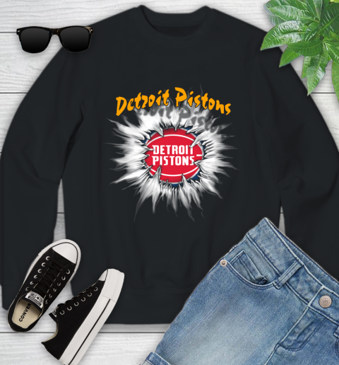 Detroit Pistons NBA Basketball Rip Sports Youth Sweatshirt