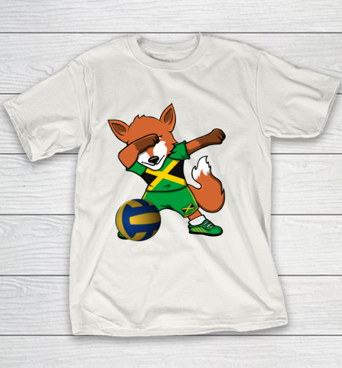 Dabbing Fox Jamaica Volleyball Fans Jersey Jamaican Youth T-Shirt 2