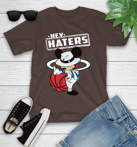 NBA Hey Haters Mickey Basketball Sports Miami Heat Youth T-Shirt 7