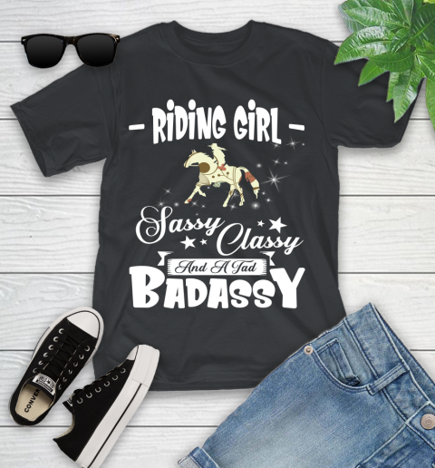 Riding Girl Sassy Classy And A Tad Badassy Youth T-Shirt