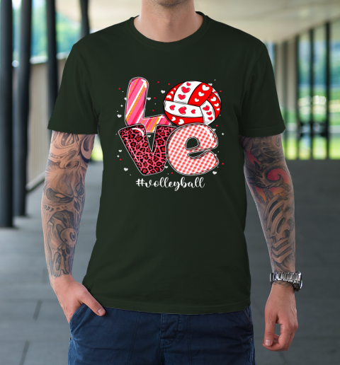 Funny Valentine Volleyball Player Sport Lovers Family Outfit T-Shirt 3