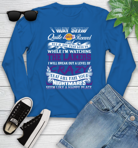 Los Angeles Lakers NBA Basketball Don't Mess With Me While I'm Watching My Team Youth Long Sleeve 10