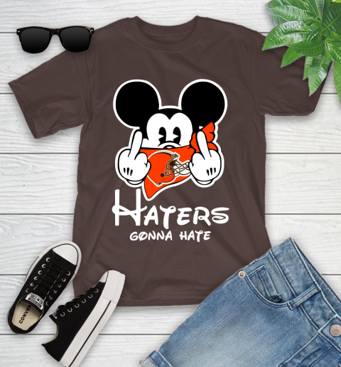 NFL Cleveland Browns Haters Gonna Hate Mickey Mouse Disney Football T Shirt Youth T-Shirt 7