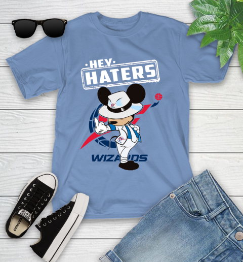NBA Hey Haters Mickey Basketball Sports Washington Wizards Youth T-Shirt 15