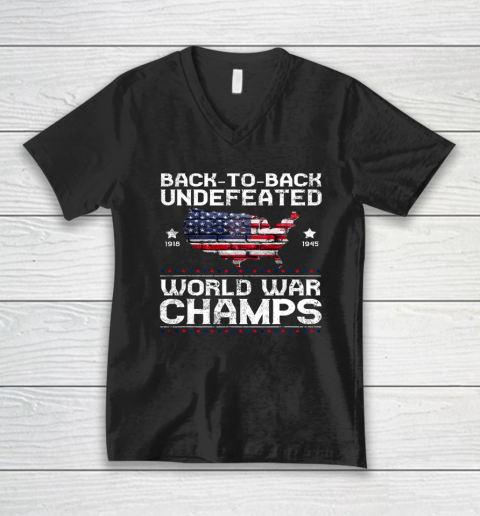 Back To Back Undefeated World War Champs V-Neck T-Shirt