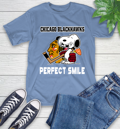 NHL Chicago Blackhawks Snoopy Perfect Smile The Peanuts Movie Hockey T Shirt T-Shirt 24