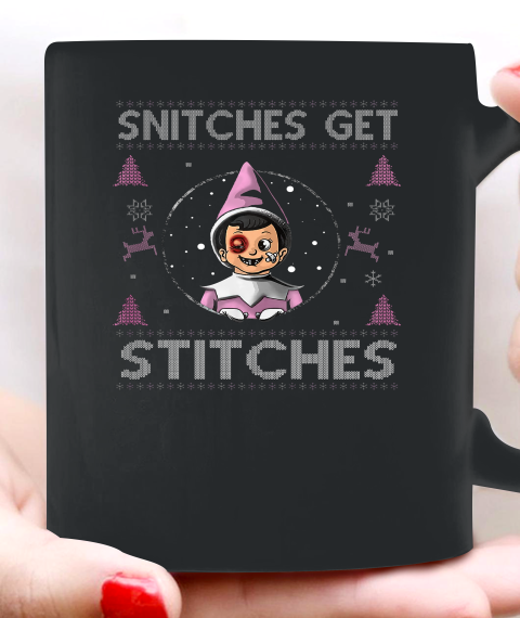 Snitches Get Stitches Shirt Funny Christmas Xmas Pajamas Ugly Ceramic Mug 11oz