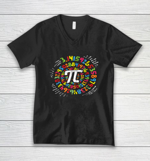 3 14 Pi Pop Art Spiral Math Science Geek Pi Day V-Neck T-Shirt
