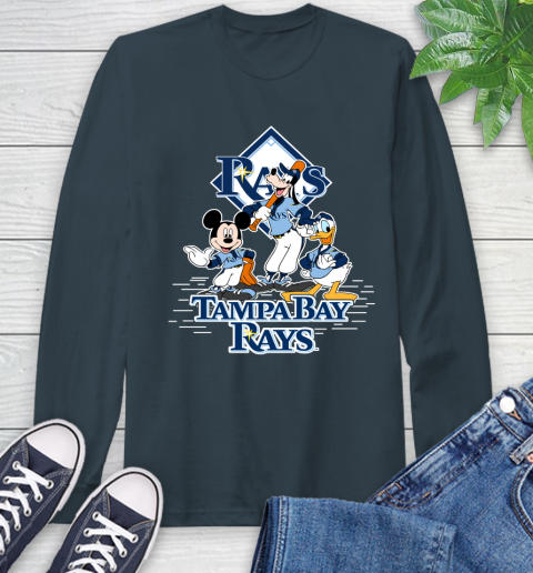 MLB Tampa Bay Rays Mickey Mouse Donald Duck Goofy Baseball T Shirt Long Sleeve T-Shirt 9
