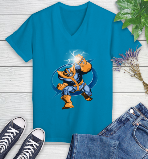 Tampa Bay Lightning NHL Hockey Thanos Avengers Infinity War Marvel Women's V-Neck T-Shirt 7