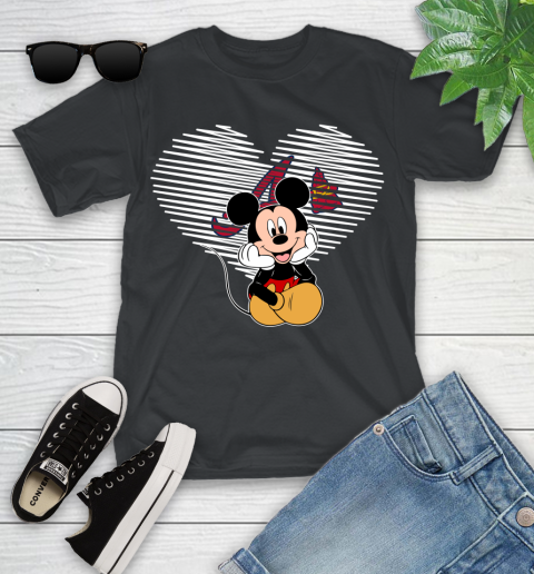 MLB Atlanta Braves The Heart Mickey Mouse Disney Baseball T Shirt_000 Youth T-Shirt