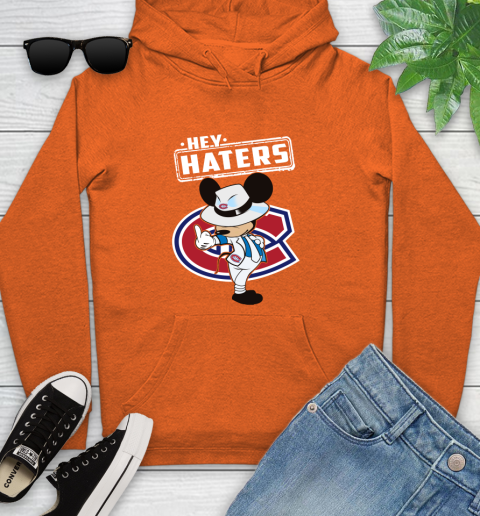 NHL Hey Haters Mickey Hockey Sports Montreal Canadiens Youth Hoodie 4