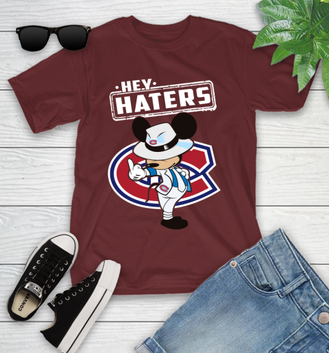 NHL Hey Haters Mickey Hockey Sports Montreal Canadiens Youth T-Shirt 14