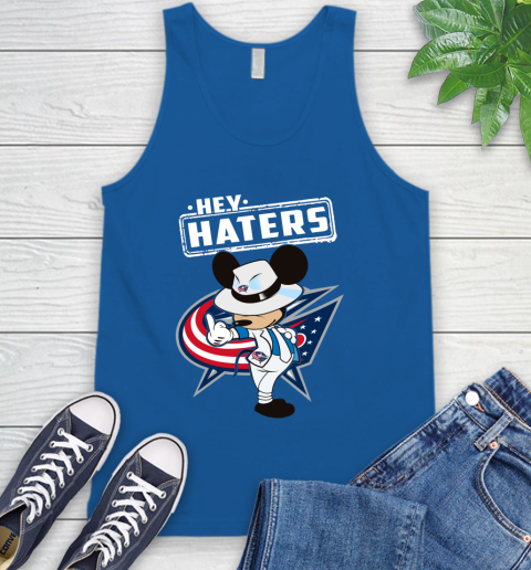 NHL Hey Haters Mickey Hockey Sports Columbus Blue Jackets Tank Top 4
