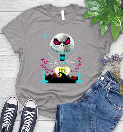 MLB Pittsburgh Pirates Jack Skellington Sally The Nightmare Before Christmas Baseball Women's T-Shirt 5