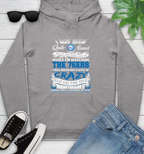 Philadelphia 76ers NBA Basketball Don't Mess With Me While I'm Watching My Team Youth Hoodie 7 Philadelphia 76ers NBA Basketball Don't Mess With Me While I'm Watching My Team Youth Hoodie - Image 7