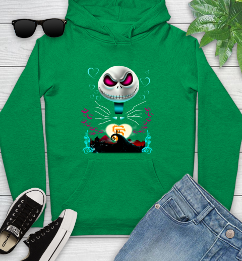 MLB San Francisco Giants Jack Skellington Sally The Nightmare Before Christmas Baseball Youth Hoodie 9