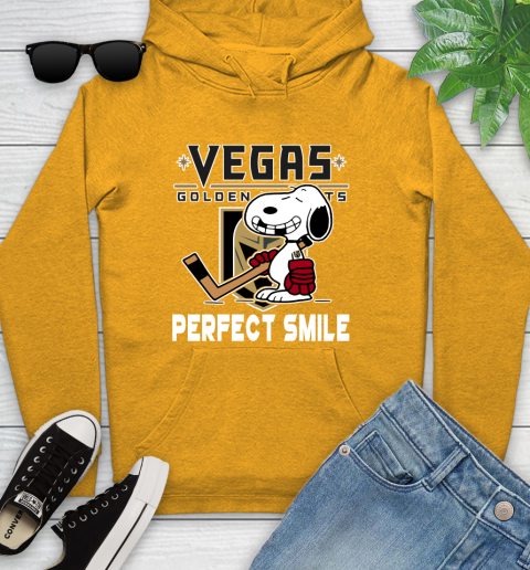 NHL Vegas Golden Knights Snoopy Perfect Smile The Peanuts Movie Hockey T Shirt Youth Hoodie 2