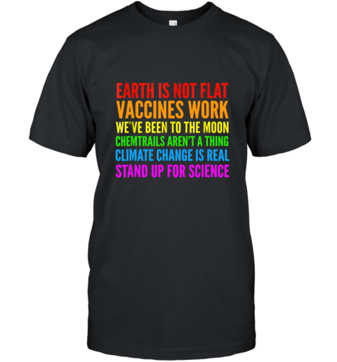 Earth Is Not Flat T Shirt Stand Up For Science Teacher Tee alottee T-Shirt