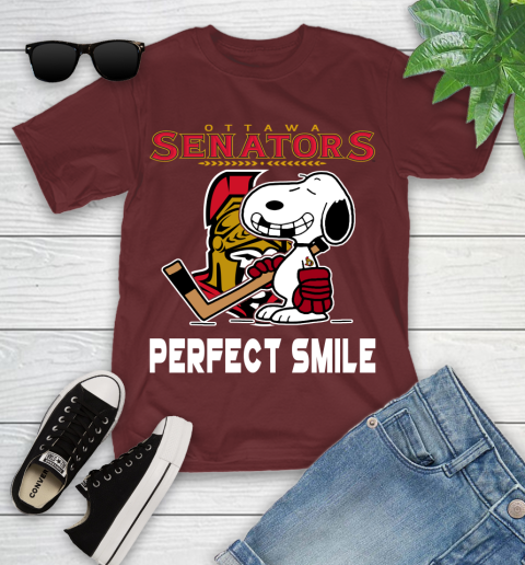 NHL New York Rangers Snoopy Perfect Smile The Peanuts Movie Hockey T Shirt Youth T-Shirt 14
