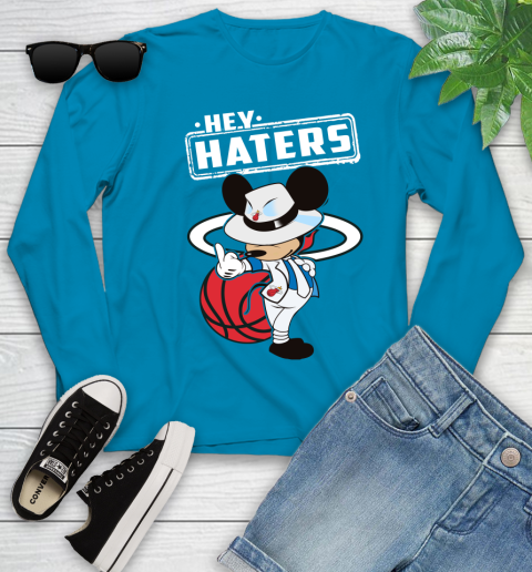NBA Hey Haters Mickey Basketball Sports Miami Heat Youth Long Sleeve 8