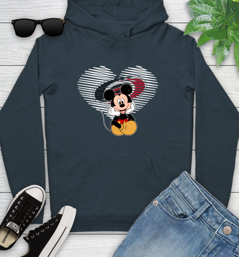 NHL Carolina Hurricanes The Heart Mickey Mouse Disney Hockey Youth Hoodie 10