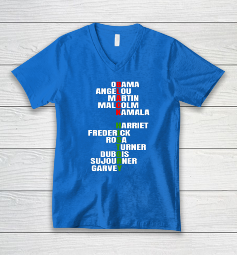 Obama Angelou Inspirational African Black History Month V-Neck T-Shirt 4