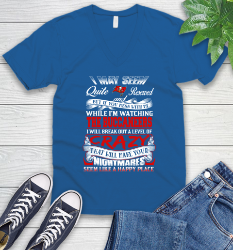 Tampa Bay Buccaneers NFL Football Don't Mess With Me While I'm Watching My Team V-Neck T-Shirt 5