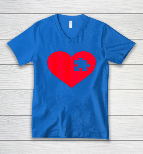 Family Valentine Insert Heart Gift V-Neck T-Shirt 10