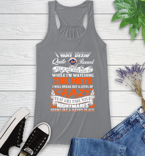 New York Mets MLB Baseball Don't Mess With Me While I'm Watching My Team Racerback Tank 4