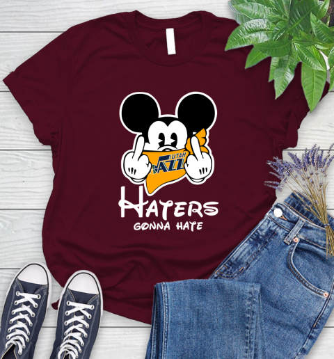 NBA Utah Jazz Haters Gonna Hate Mickey Mouse Disney Basketball T Shirt Women's T-Shirt 7