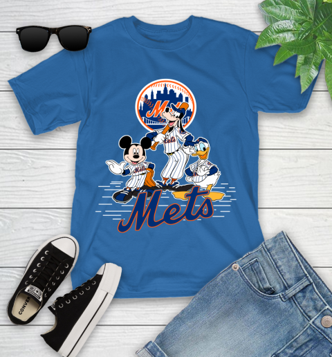 MLB New York Mets Mickey Mouse Donald Duck Goofy Baseball T Shirt Youth T-Shirt 12