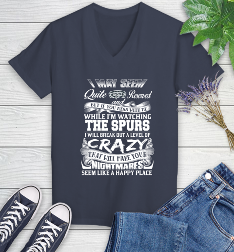 San Antonio Spurs NBA Basketball Don't Mess With Me While I'm Watching My Team Women's V-Neck T-Shirt 12