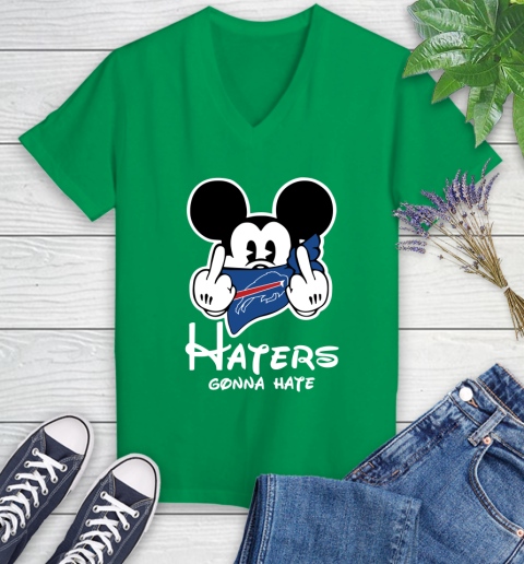 NFL Buffalo Bills Haters Gonna Hate Mickey Mouse Disney Football T Shirt Women's V-Neck T-Shirt 5