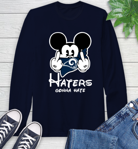 NFL Los Angeles Rams Haters Gonna Hate Mickey Mouse Disney Football T Shirt Long Sleeve T-Shirt 3