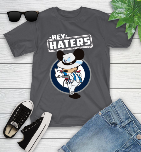 NHL Hey Haters Mickey Hockey Sports Winnipeg Jets Youth T-Shirt 6