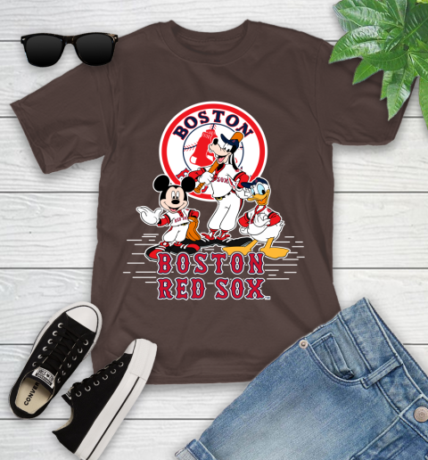 MLB Boston Red Sox Mickey Mouse Donald Duck Goofy Baseball T Shirt Youth T-Shirt 7