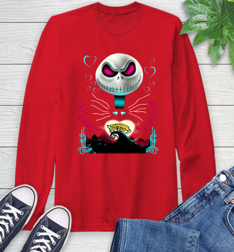 NFL Jacksonville Jaguars Jack Skellington Sally The Nightmare Before Christmas Football Long Sleeve T-Shirt 11