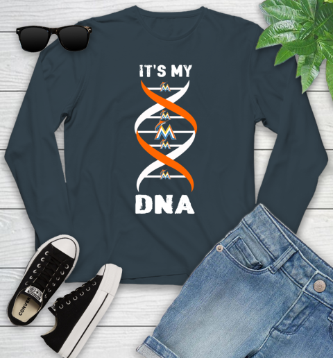 Miami Marlins MLB Baseball It's My DNA Sports Youth Long Sleeve 9
