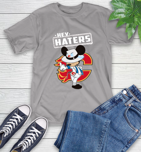 NHL Hey Haters Mickey Hockey Sports Calgary Flames T-Shirt 6