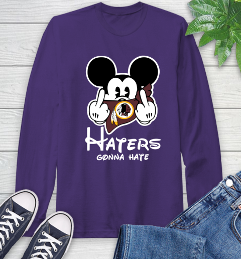 NFL Washington Redskins Haters Gonna Hate Mickey Mouse Disney Football T Shirt Long Sleeve T-Shirt 5