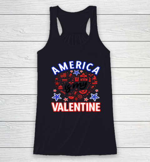 America is My Valentine Proud American Heart USA Racerback Tank 5