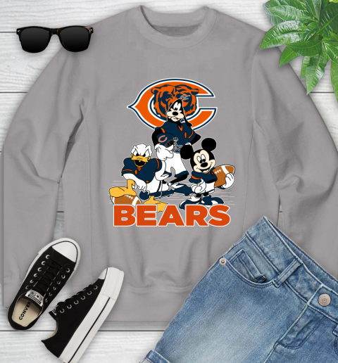 NFL Chicago Bears Mickey Mouse Donald Duck Goofy Football Shirt Youth Sweatshirt 3